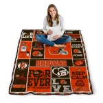 customized cleveland browns helmet passion brown quilt blanket best selling