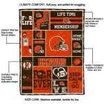 customized cleveland browns helmet passion brown quilt blanket best selling