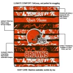 customized cleveland browns layered florals brown white quilt blanket best selling
