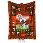 customized cleveland browns snoopy coach brown quilt blanket best selling
