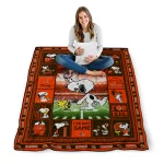 customized cleveland browns snoopy coach brown quilt blanket best selling
