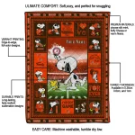 customized cleveland browns snoopy coach brown quilt blanket best selling