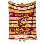 customized cleveland cavaliers layered florals wine white quilt blanket best selling