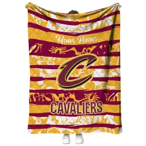 customized cleveland cavaliers layered florals wine white quilt blanket fashion forward