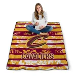 customized cleveland cavaliers layered florals wine white quilt blanket best selling