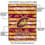 customized cleveland cavaliers layered florals wine white quilt blanket best selling