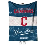 customized cleveland guardians snoopy victory navy blue white quilt blanket best selling