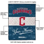 customized cleveland guardians snoopy victory navy blue white quilt blanket best selling