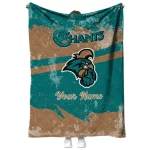 customized coastal carolina chanticleers brushstroke layers green quilt blanket best selling