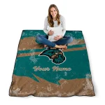 customized coastal carolina chanticleers brushstroke layers green quilt blanket best selling