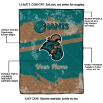 customized coastal carolina chanticleers brushstroke layers green quilt blanket best selling