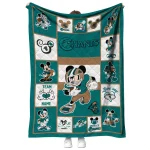 customized coastal carolina chanticleers mickey crimson green white quilt blanket best selling