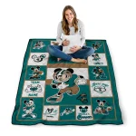 customized coastal carolina chanticleers mickey crimson green white quilt blanket best selling