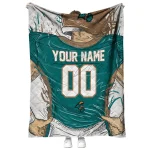 customized coastal carolina chanticleers player sketch green gray quilt blanket best selling
