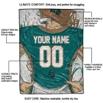 customized coastal carolina chanticleers player sketch green gray quilt blanket best selling