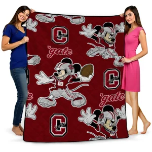 customized colgate raiders mickey football maroon quilt blanket best selling