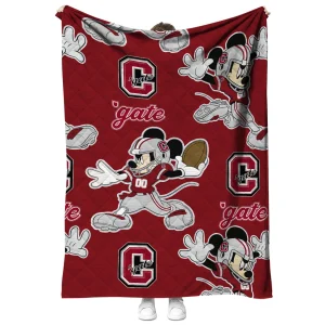 customized colgate raiders mickey football maroon quilt blanket fashion forward