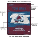 customized colorado avalanche grunge patch burgundy white quilt blanket best selling