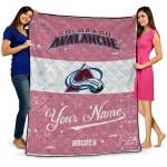 customized colorado avalanche pinstripe lines burgundy white quilt blanket best selling
