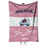 customized colorado avalanche pinstripe lines burgundy white quilt blanket best selling
