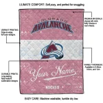 customized colorado avalanche pinstripe lines burgundy white quilt blanket best selling