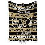 customized colorado buffaloes layered florals gold white quilt blanket best selling