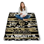 customized colorado buffaloes layered florals gold white quilt blanket best selling