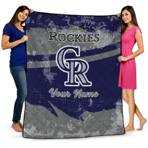 customized colorado rockies brushstroke layers blue quilt blanket best selling