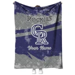 customized colorado rockies brushstroke layers blue quilt blanket best selling