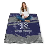 customized colorado rockies brushstroke layers blue quilt blanket best selling