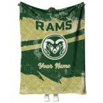 customized colorado state rams brushstroke layers green quilt blanket best selling
