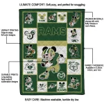 customized colorado state rams mickey crimson green white quilt blanket best selling
