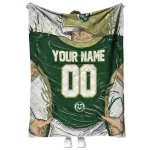customized colorado state rams player sketch green gray quilt blanket best selling