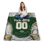 customized colorado state rams player sketch green gray quilt blanket best selling