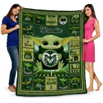 customized colorado state rams yody baby pattern green quilt blanket best selling