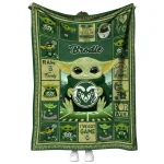 customized colorado state rams yody baby pattern green quilt blanket best selling