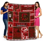 customized cornell big red helmet passion red quilt blanket best selling