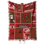 customized cornell big red helmet passion red quilt blanket best selling