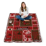 customized cornell big red helmet passion red quilt blanket best selling