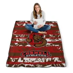 customized cornell big red layered florals red white quilt blanket best selling
