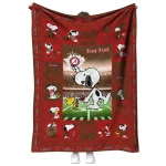 customized cornell big red snoopy coach red quilt blanket best selling