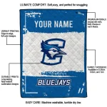 customized creighton bluejays grunge patch blue white quilt blanket best selling