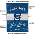 customized creighton bluejays hibiscus burst blue white quilt blanket best selling