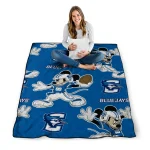 customized creighton bluejays mickey football blue quilt blanket best selling