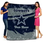 customized dallas cowboys brushstroke layers blue quilt blanket best selling