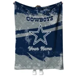 customized dallas cowboys brushstroke layers blue quilt blanket best selling