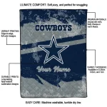 customized dallas cowboys brushstroke layers blue quilt blanket best selling