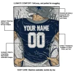 customized dallas cowboys player sketch blue gray quilt blanket best selling