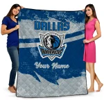 customized dallas mavericks brushstroke layers blue quilt blanket best selling