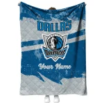 customized dallas mavericks brushstroke layers blue quilt blanket best selling